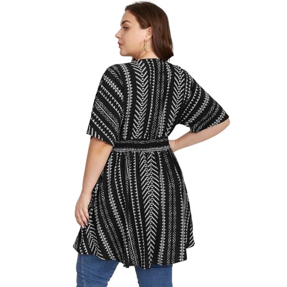 Size 14 - 16  • 1X • BloomChic  Aztec Print  • Bandana Print High Low Hem Blouse - Picture 2 of 9